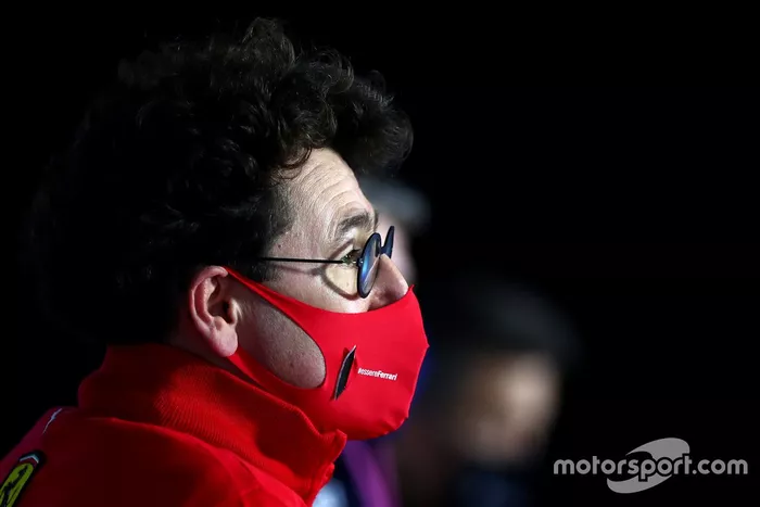 Mattia Binotto, Team Principal Ferrari, nella conferenza stampa dei Team Principal