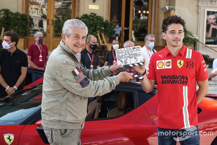 Claude Lelouch e Charles Leclerc, Ferrari
