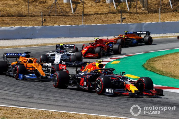 Alex Albon, Red Bull Racing RB16,Carlos Sainz Jr., McLaren MCL35, Pierre Gasly, AlphaTauri AT01, Charles Leclerc, Ferrari SF1000, Lando Norris, McLaren MCL35