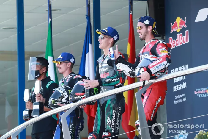 Podio: 1º Fabio Quartararo, Petronas Yamaha SRT, 2º Maverick Viñales, Yamaha Factory Racing, 3º Andrea Dovizioso, Ducati Team