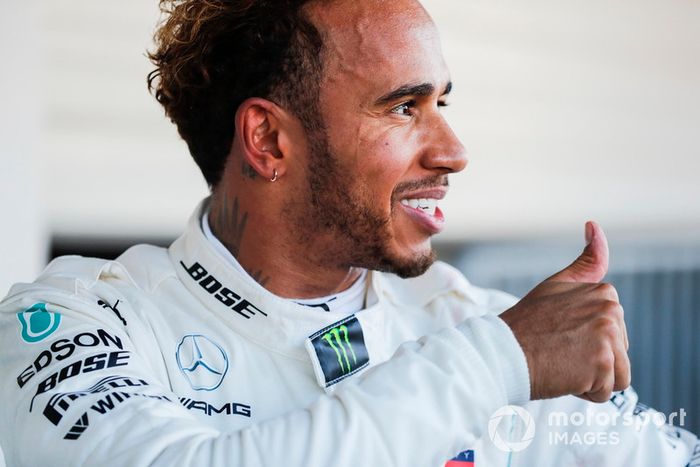 Podio: Ganador de la carrera Lewis Hamilton, Mercedes AMG F1