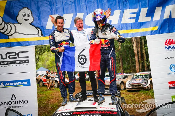 Los campeones del mundo 2018: Sébastien Ogier,  Julien Ingrassia, Ford Fiesta WRC, M-Sport Ford con Malcolm Wilson