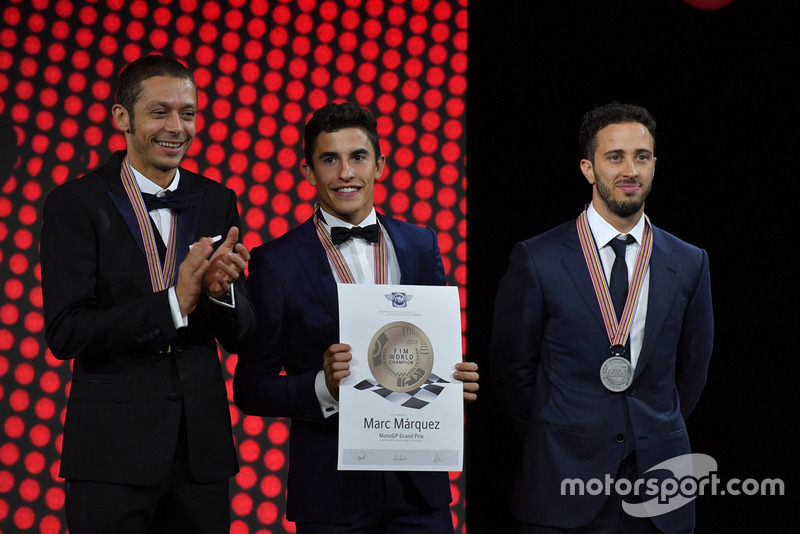 Top 3 der MotoGP-WM 2018: 1. Marc Marquez, 2. Andrea Dovizioso, 3. Valentino Rossi