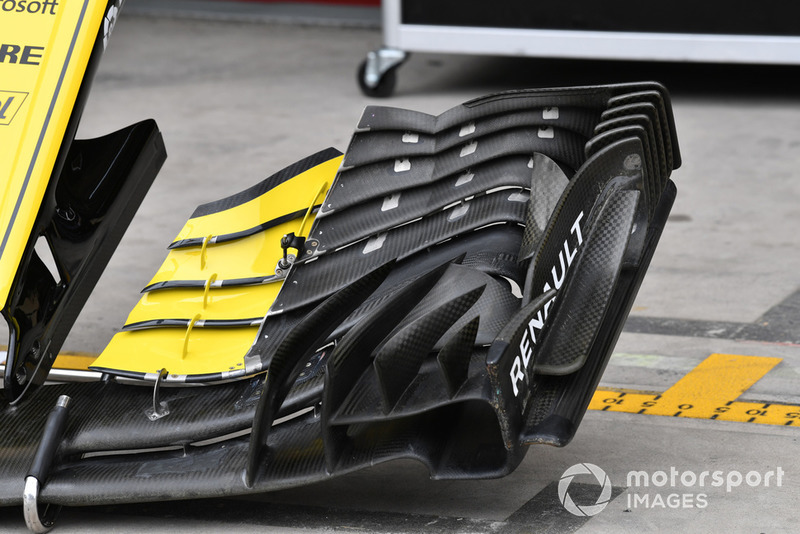Vue détaillée de l'aileron avant d'une Renault Sport F1 Team R.S. 18
