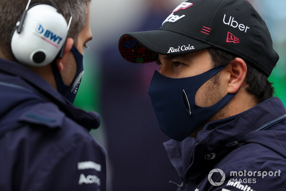 Sergio Perez, Racing Point, on the grid