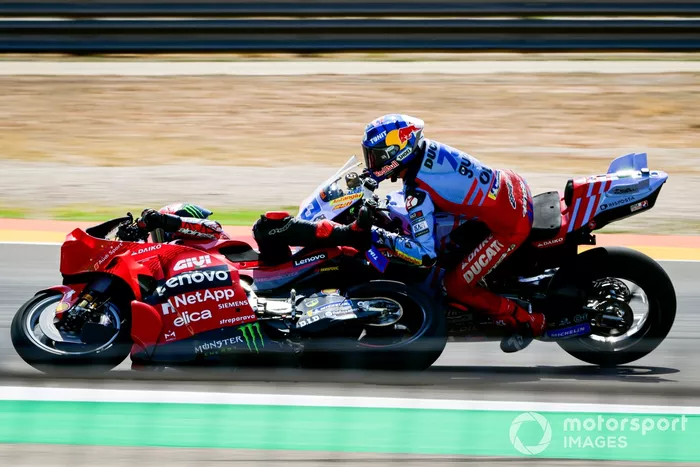 Francesco Bagnaia, Ducati Team, Alex Marquez, Gresini Racing crash.