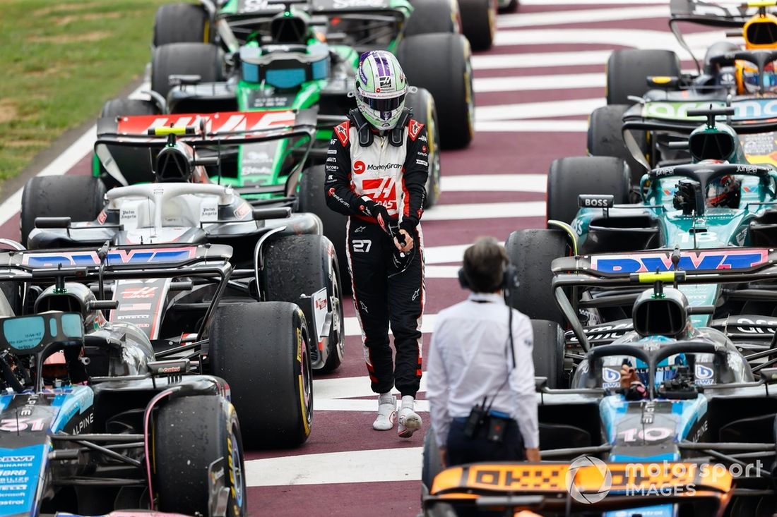Nico Hulkenberg, Haas F1 Team, en Parc Ferme 
