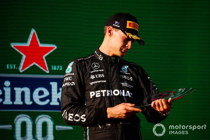 Podio: tercer lugar George Russell, Mercedes-AMG