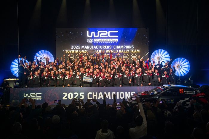 Podium: Juka Kankkunen with the Toyota Gazoo Racing WRT team