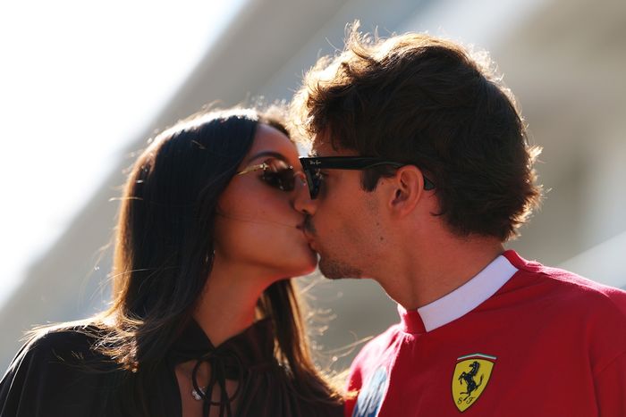 Charles Leclerc, Ferrari with his girlfriend Alexandra Saint Mleux