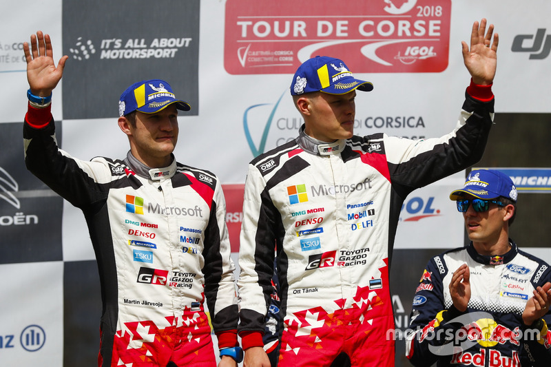 Podio: al secondo posto Ott Tänak, Martin Järveoja, Toyota Gazoo Racing WRT Toyota Yaris WRC