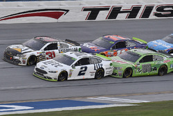 Brad Keselowski, Team Penske Ford, Ryan Newman, Richard Childress Racing Chevrolet, Dale Earnhardt Jr., Hendrick Motorsports Chevrolet, and Denny Hamlin, Joe Gibbs Racing Toyota