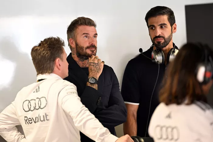 Allan McNish, Audi F1 Team, David Beckham, Audi F1 Team garage