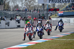 Michael van der Mark, Honda WSBK Team e Sylvain Guintoli, Pata Yamaha