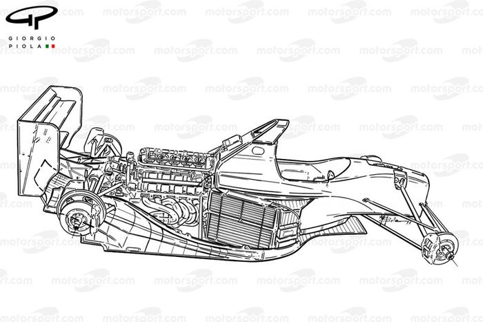 Detalle del empaqueta del Williams FW15C 1993