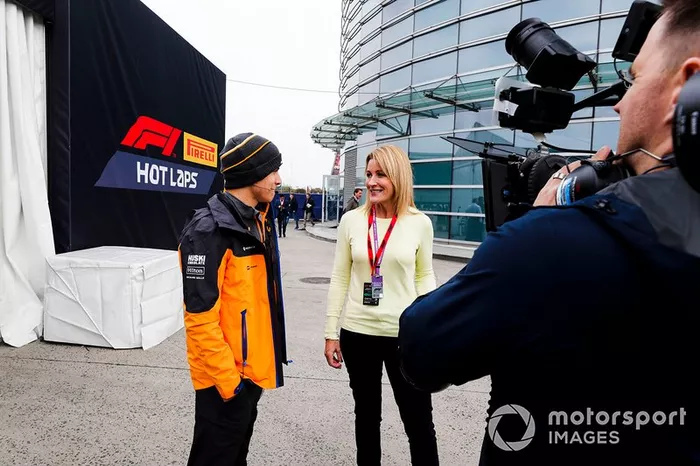 Lando Norris, McLaren y Rachel Brookes, Sky TV