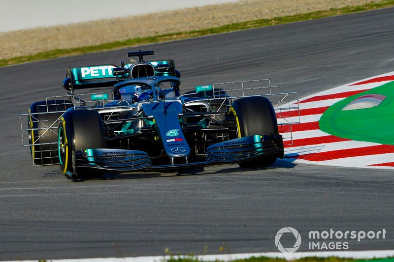 Valtteri Bottas, Mercedes AMG F1 W10, con dei sensori