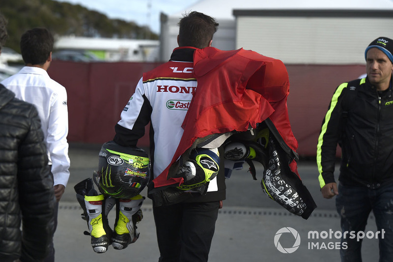 Cal Crutchlow, Team LCR Honda leathers after crash