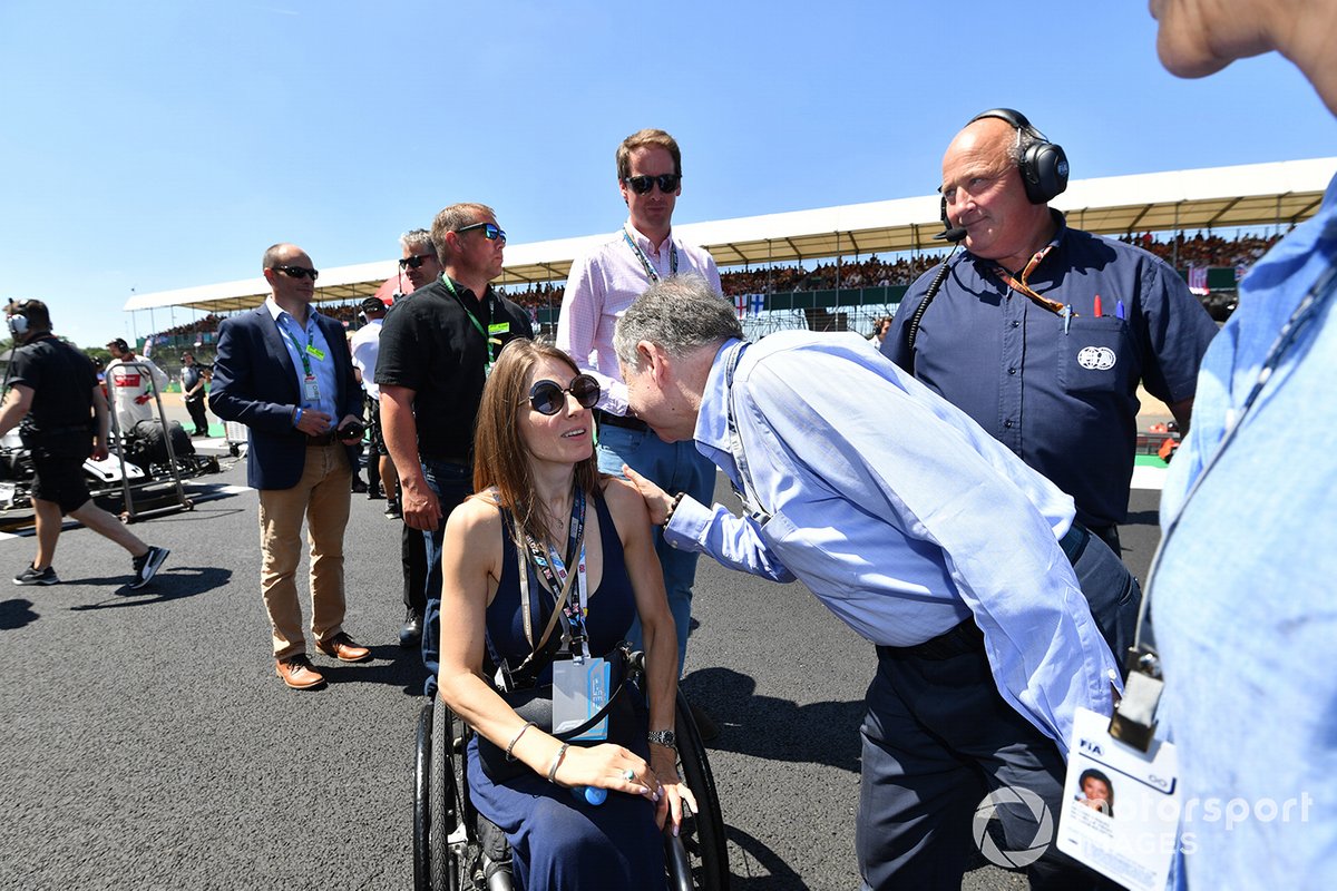 Nathalie McGloin and Jean Todt, FIA President on the grid