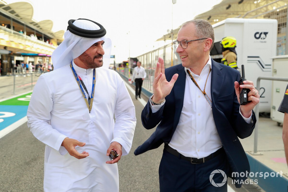 Mohammed bin Sulayem, President, FIA, Stefano Domenicali, Chairman, Formula 1 