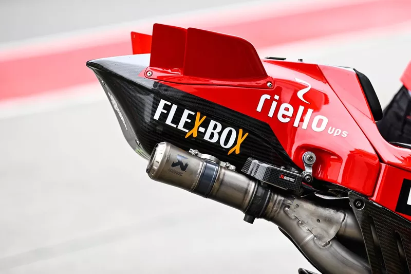 Exhaust on a Ducati bike
