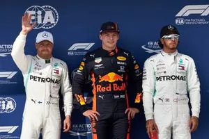 Sıralama ilk 3: 2. Valtteri Bottas, Mercedes AMG F1, pole Max Verstappen, Red Bull Racing, 3. Lewis Hamilton, Mercedes AMG F1