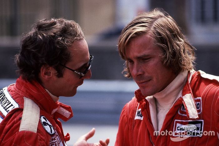 Niki Lauda, Ferrari y James Hunt, McLaren