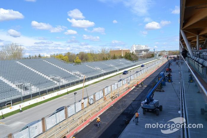 Vista del pit lane de Montreal
