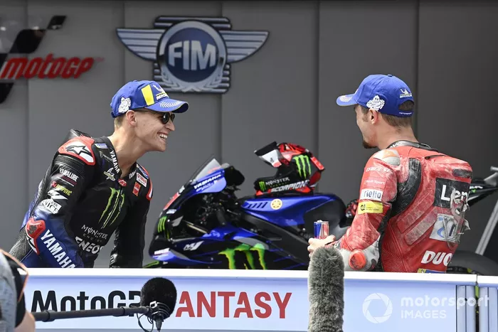 Ganador de la pole Fabio Quartararo, Yamaha Factory Racing, Jack Miller, Ducati Team
