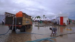 Akses penonton Sirkuit Mandalika banjir