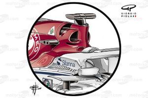 Detalle del airbox del Sauber C39