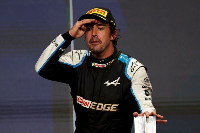 El tercer clasificado Fernando Alonso, Alpine 