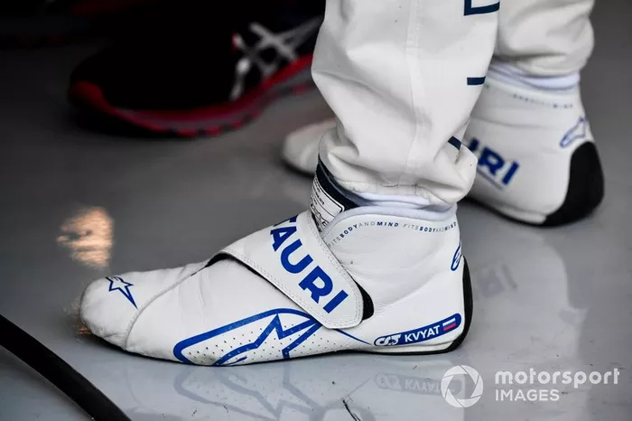 Racing boots of Daniil Kvyat, AlphaTauri 