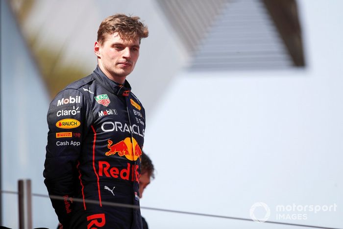 Podio: ganador Max Verstappen, Red Bull Racing