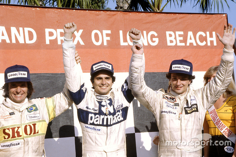 Winnaar Nelson Piquet, Brabham BT49-Ford Cosworth; tweede Riccardo Patrese, Arrows A3-Ford Cosworth;