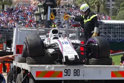 El coche chocado de Lance Stroll, Williams FW40