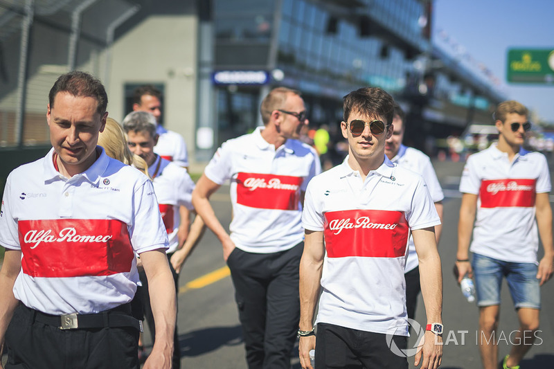 Charles Leclerc, Alfa Romeo Sauber F1 Team walks the track