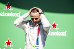 Felipe Massa, Williams FW40, op het podium na zijn laatste thuisrace