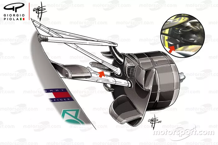 Mercedes W09 front brake vin, GP van Frankrijk