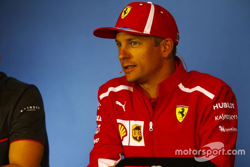 Kimi Raikkonen, Ferrari, in the Thursday press conference