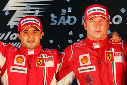 Podium: race winner Felipe Massa, Ferrari and third place Kimi Raikkonen, Ferrari