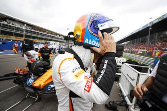 Fernando Alonso, McLaren, on the grid