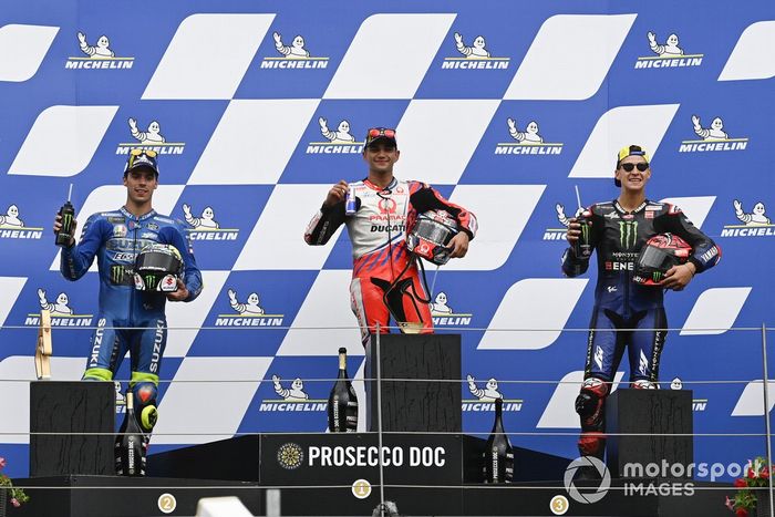 Podio: 1º Jorge Martin, Pramac Racing, 2º Joan Mir, Team Suzuki MotoGP, 3º Fabio Quartararo, Yamaha Factory Racing