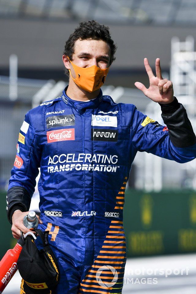 Lando Norris, McLaren celebra en parc ferme