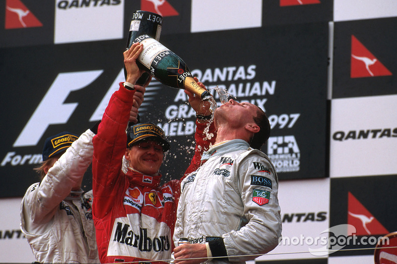 1997: 1. David Coulthard, 2. Michael Schumacher, 3. Mika Häkkinen
