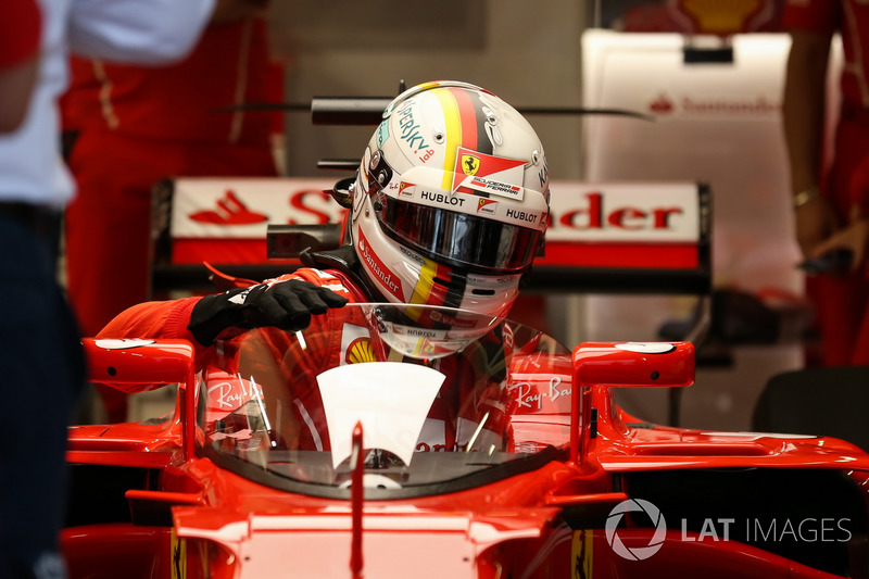 Sebastian Vettel, Ferrari SF70H, cockpit shield