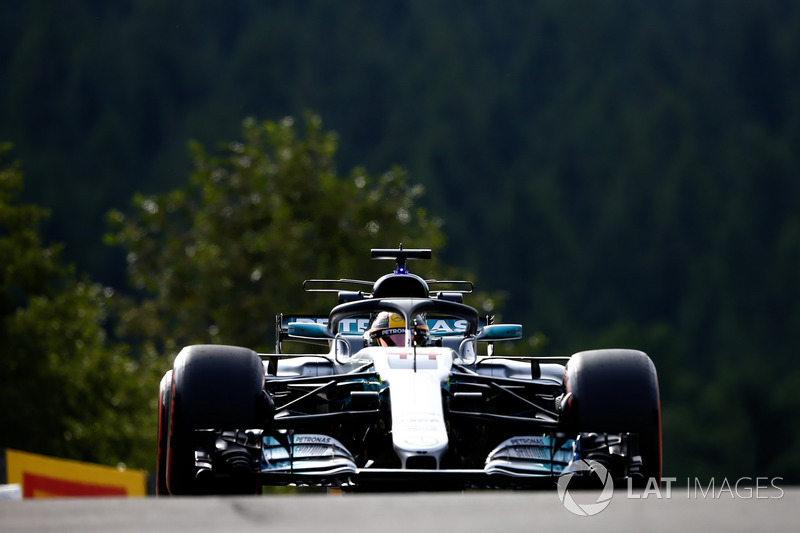 Lewis Hamilton, Mercedes AMG F1 W08, avec le Halo