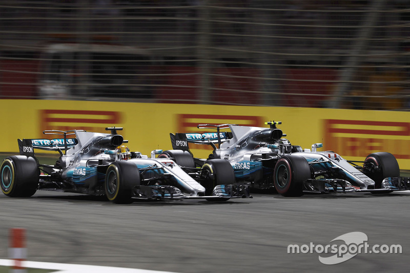 Lewis Hamilton, Mercedes AMG F1 W08, batalla con Valtteri Bottas, Mercedes AMG F1 W08