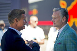 Sean Bratches, Formula One Managing Director, Commercial Operations taliking with David Coulthard, Channel 4 F1