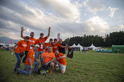Max Verstappen, Red Bull Racing fans on the campsite